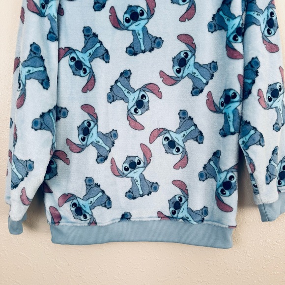 Disney Lilo & Stitch blue plush sweatshirt S - Picture 4 of 11